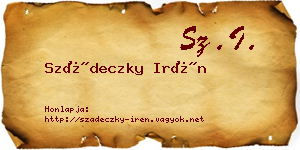 Szádeczky Irén névjegykártya